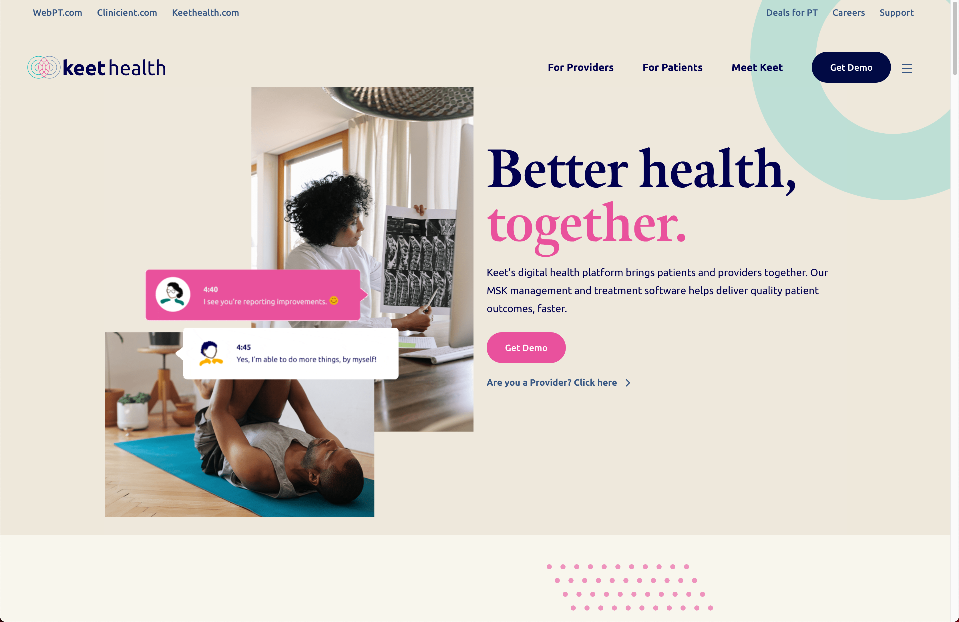 screenshot of keethealth.com